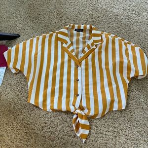 yellow pin striped t shirt